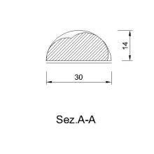 Spiralstab 30 x 14 mm, halbrund Buche roh Länge 2440 mm