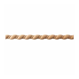 Spiralstab 11 x 5 mm, halbrund Buche roh Länge 2440 mm