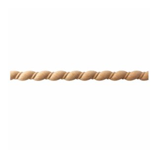 Spiralstab 14 x 6 mm, halbrund Buche roh Länge 2440 mm
