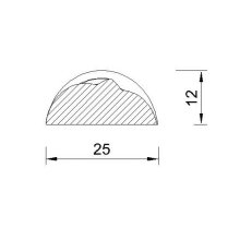 Spiralstab 25 x 12 mm, halbrund Buche roh Länge 2440 mm