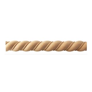 Spiralstab 40 x 19 mm, halbrund Buche roh Länge 2440 mm