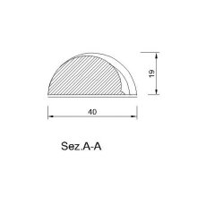 Spiralstab 40 x 19 mm, halbrund Buche roh Länge 2440 mm