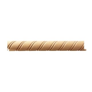 Spiralstab 26 x 12 mm, halbrund Buche roh Länge 2440 mm