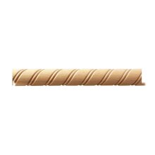 Spiralstab 26 x 12 mm, halbrund Buche roh Länge 2440 mm