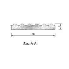 Waffelleiste 60 x 8 mm, Buche roh Länge 2440 mm