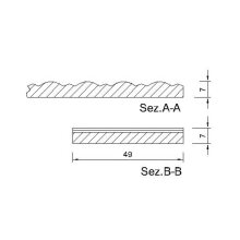 Wellenleiste 49 x 7 mm, Buche roh Länge 2440 mm
