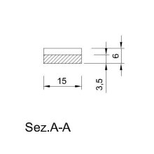 Zahnleiste 15 x 6 mm, Buche roh Länge 2440 mm