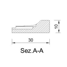 Zahnleiste 30 x 10 mm, Buche roh Länge 2440 mm