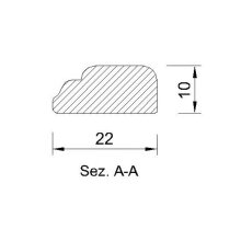 Zahnleiste 22 x 10 mm, Buche roh Länge 2440 mm