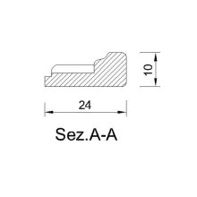Zahnleiste 24 x 10 mm, Buche roh Länge 2440 mm