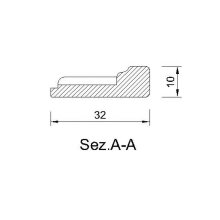 Zahnleiste 32 x 10 mm, Buche roh Länge 2440 mm