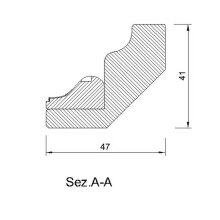 Kranzleiste 47 x 41 mm, Buche roh Länge 2440 mm