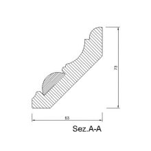 Kranzleiste 63 x 73 mm, Buche roh Länge 2400 mm