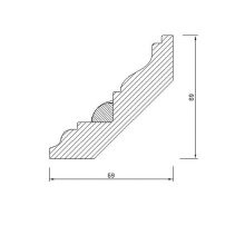 Kranzleiste 69 x 69 mm, Buche roh Länge 2400 mm