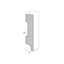 Sockelleiste FK-S10020, Breite: 100 mm, Höhe: 20 mm,  Holzart: Massivholz