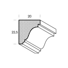Deckenleiste FK-GS25-RBU-10M – 20 mm x 22, Buche, roh, 10 m