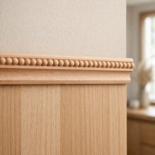 Schnitzleiste FK-503, Breite: 22 mm, Höhe: 15 mm, Länge: 2,4 m, Holzart: Buche, Oberfläche: roh