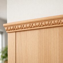 Schnitzleiste FK-515, Breite: 23 mm, Höhe: 13 mm, Länge: 2,4 m, Holzart: Buche, Oberfläche: roh