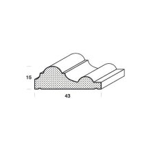Profilleiste FK-GS43-RBU-M – 43 x 15 mm, Buche, roh