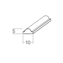 Profilleiste FK-P010A, Breite: 10 mm, Höhe: 5 mm,  Holzart: Massivholz