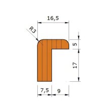 Glasleistenring für Zimmertüren, Profil 1 (1 Paar)