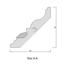 Kranzleiste 98 x 98 mm, Buche roh Länge 2440 mm