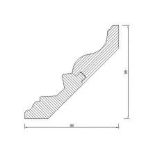 Kranzleiste 98 x 98 mm, Buche roh Länge 2440 mm