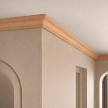 Deckenleiste FK-GS50-RBU-ZUS, Breite: 37 mm, Höhe: 48 mm, Holzart: Buche,  – Zuschnitt