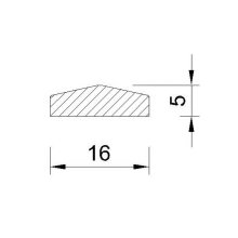 Pyramidenleiste 16 x 5 mm, Buche roh Länge 2440 mm