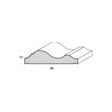 Profilleiste FK-P5514-RFI-ZB2, Breite: 55 mm, Höhe: 14 mm, Holzart: Fichte, Oberfläche: roh