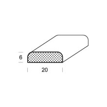 Profilleiste FK-PN20-RBU-ZB2, Breite: 20 mm, Höhe: 6 mm, Holzart: Buche, Oberfläche: roh