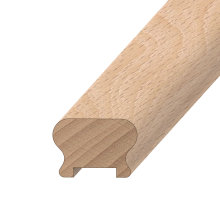 Handlauf Holz omega 43 x 62 mm mit Nut 31 x 7 mm