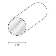 Rundstab Massivholz glatt Eiche Ø 15mm Länge 2000 mm (3 Stück) – FK-RS15REI2000