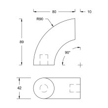 Handlauf Endbogen für Rundhandlauf Ø 42 mm...