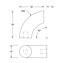Handlauf Endbogen für Rundhandlauf Ø 40 mm...