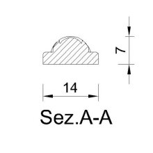 Schnitzleiste 14 x 7 mm, Buche roh Länge 2440 mm