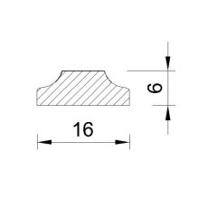 Schnitzleiste 16 x 6 mm, Buche roh Länge 2440 mm