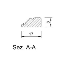 Schnitzleiste 17 x 8 mm, Buche roh Länge 2440 mm