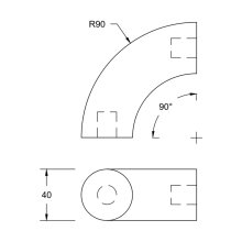 Handlauf 90° Eckbogen für Rundhandlauf 40 mm...
