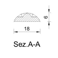 Schnitzleiste 18 x 6 mm, Buche roh Länge 2440 mm
