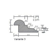 Profilleiste Massivholz 69 x 17 mm mit Wellenprofil