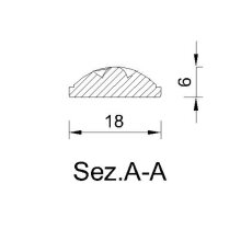 Schnitzleiste 18 x 6 mm, Buche roh Länge 2440 mm