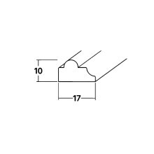 Profilleiste FK-P1710, Breite: 17 mm, Höhe: 10 mm,  Holzart: Massivholz